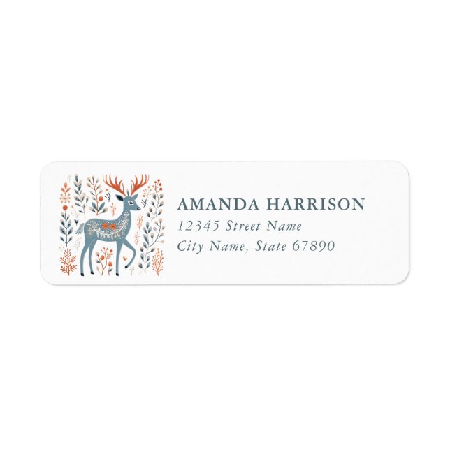 Christmas Reindeer Return Address Labels (Front)