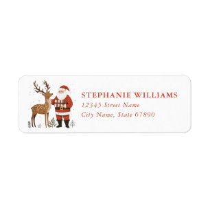 Christmas Reindeer Return Address Labels