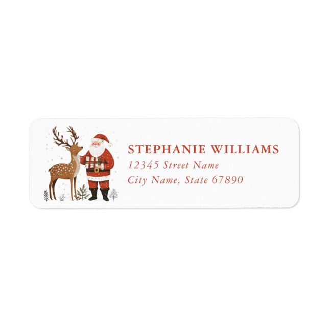 Christmas Reindeer Return Address Labels (Front)