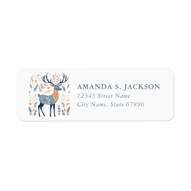 Christmas Reindeer Return Address Labels (Front)