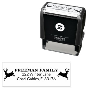 Christmas Reindeer Return Address Stamp