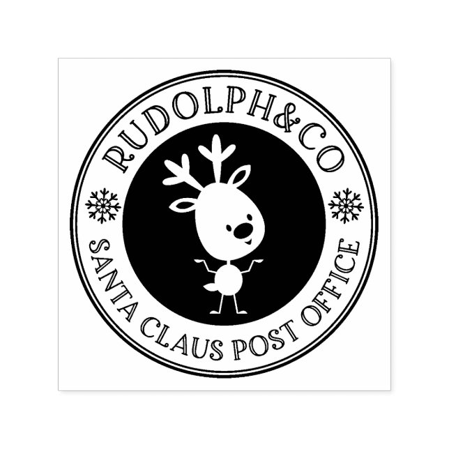 Christmas Reindeer Santa Claus Post Office Self-inking Stamp (Design)