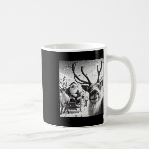 Christmas Reindeer Santa Selfie Funny Xmas Men Wom Coffee Mug
