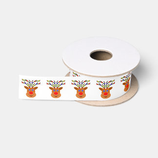 Christmas Reindeer Satin Ribbon