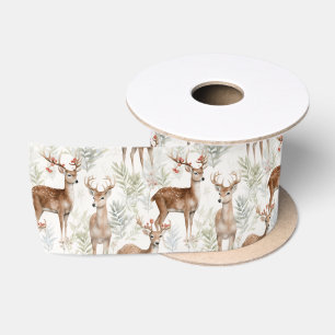 Christmas Reindeer Satin Ribbon