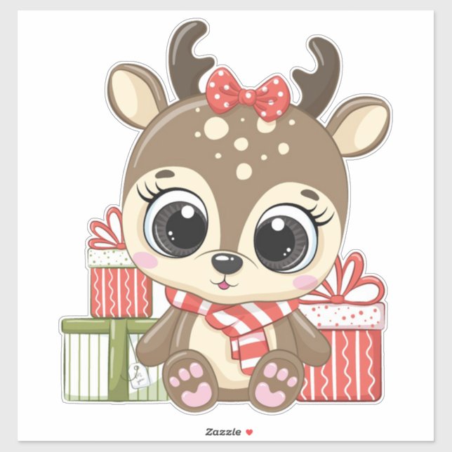 Christmas Reindeer Sticker (Sheet)