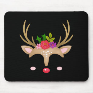 Christmas Reindeer T Shirt  Mouse Pad