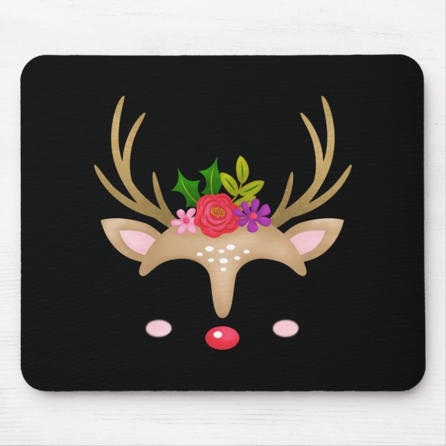 Christmas Reindeer T Shirt  Mouse Pad (Front)