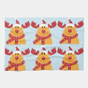 Christmas Reindeer Tea Towel