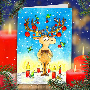 Christmas Reindeer Thank You Card