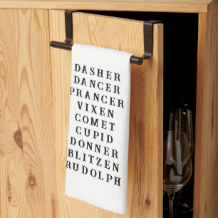Christmas Reindeer Theme Kitchen Towel