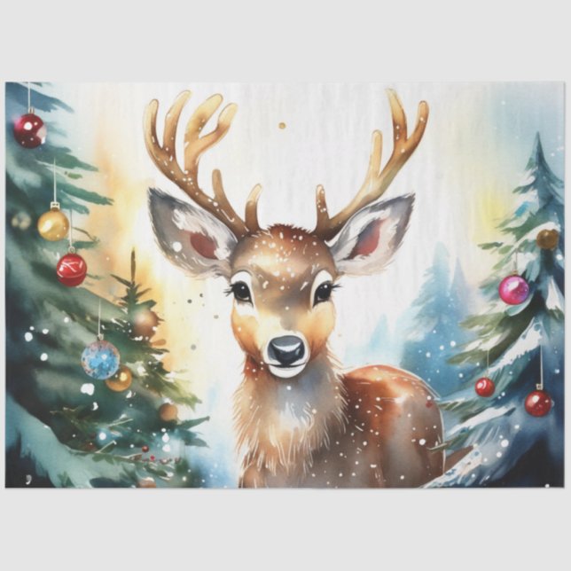Christmas Reindeer Tissue Paper (Front)