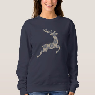 Christmas Reindeer Toile Pattern Sweater