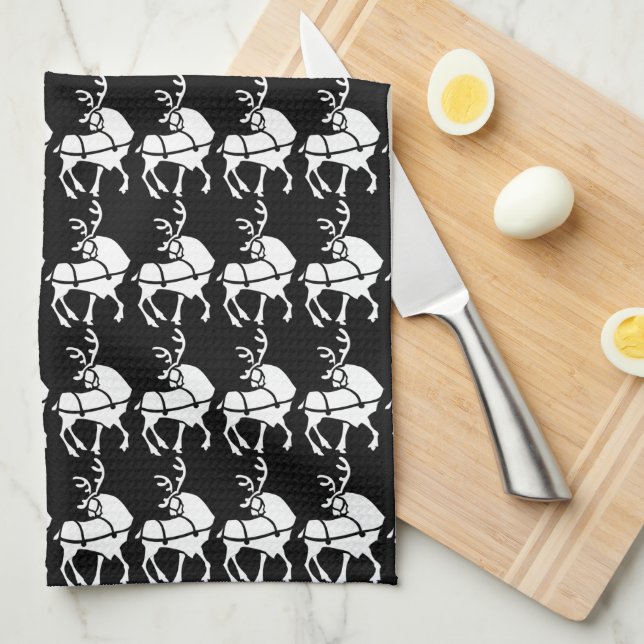 Christmas Reindeer Towel Custom Holiday Tea Towels (Quarter Fold)