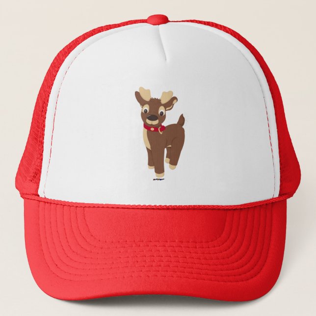 Christmas Reindeer Trucker Hat (Front)