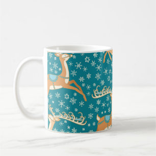 Christmas Reindeer: Vintage Seamless Pattern. Coffee Mug
