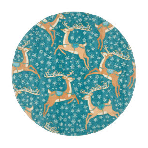 Christmas Reindeer: Vintage Seamless Pattern. Cutting Board