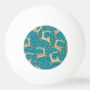 Christmas Reindeer: Vintage Seamless Pattern. Ping Pong Ball