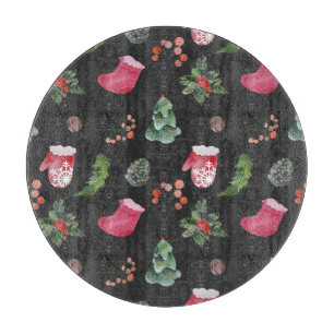 Christmas Reindeer: Watercolor Seamless Pattern Cutting Board