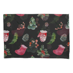 Christmas Reindeer: Watercolor Seamless Pattern Pillowcase