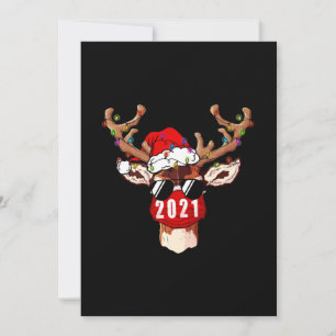 Christmas-Reindeer With Face Mask Christmas Save The Date