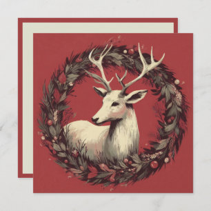 Christmas Reindeer with Holiday Wreath