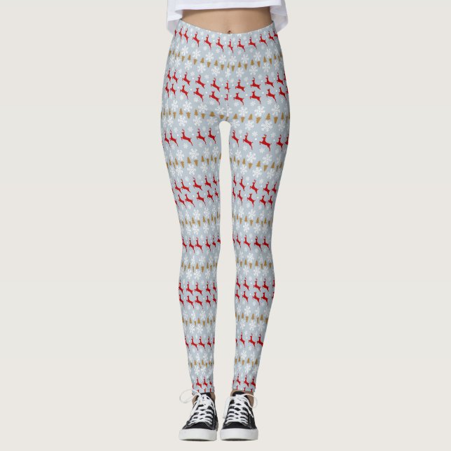 Christmas Reindeer Women's Leggings (Front)