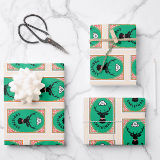 Christmas Reindeer Wrapping Paper Sheet