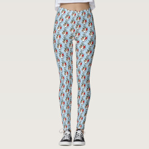 Christmas Reindeer Wreath Ornaments Leggings