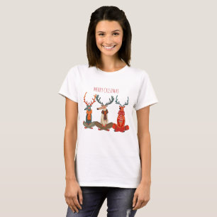 Christmas reindeer yoga. Moose T-Shirt