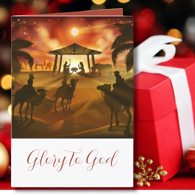 Christmas Religious Nativity Glory to God Holiday Card (Creator Uploaded)
