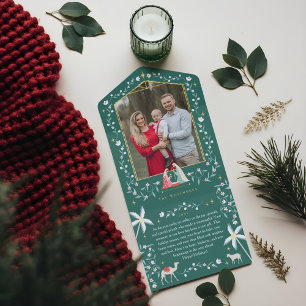 Christmas Religious Nativity Scene Family Photo All In One Invitation