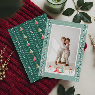 Christmas Religious Nativity Scene Family Photo Foil Holiday Card