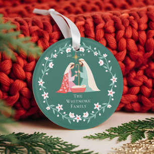 Christmas Religious Nativity Scene Photo Keepsake Ornament