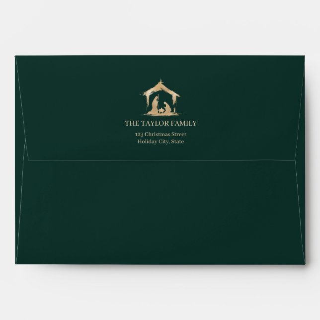 Christmas Religious Nativity Star Of Bethlehem Envelope (Back (Top Flap))