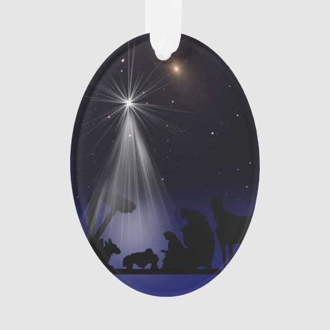 Christmas, Religious, Nativity, Stars Ornament (Front)