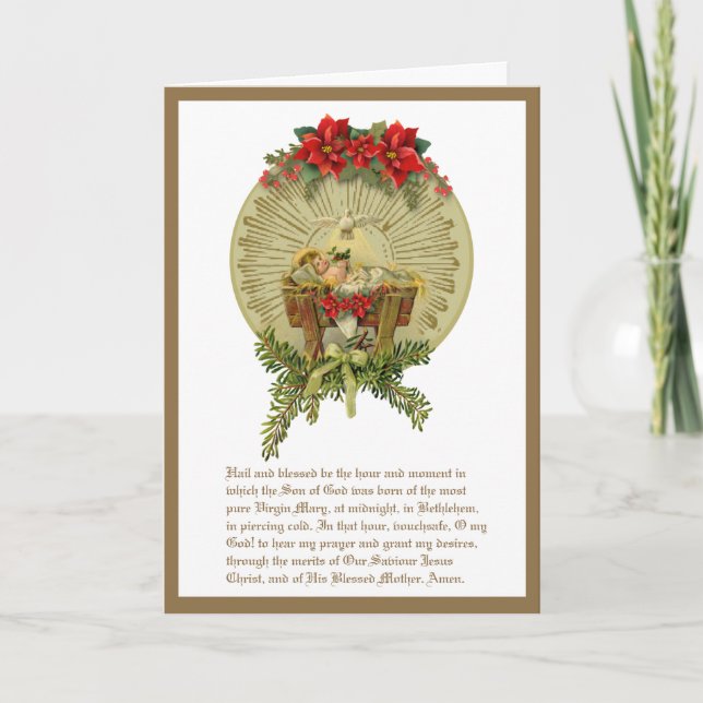 Christmas Religious St. Andrew Novena Baby Jesus  Holiday Card (Front)