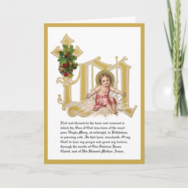 Christmas Religious St. Andrew Novena Baby Jesus  Holiday Card (Front)