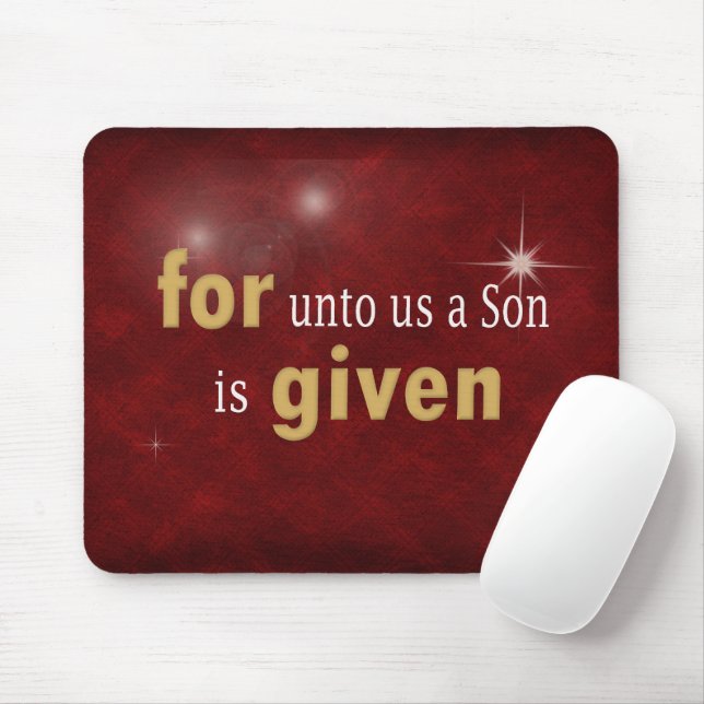 Christmas Religious Text on Red  Mouse Pad (With Mouse)