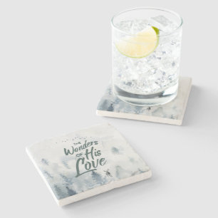 Christmas Religious Wonders of His Love Blessings Stone Coaster