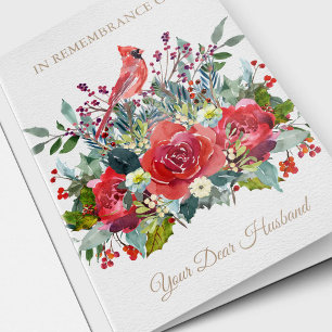 Christmas Remembrance Dear Husband Sympathy Holiday Card