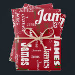 Christmas Repeating Name Red White Green Gift Wrapping Paper Sheet<br><div class="desc">Wrap your gifts with their own name with this Christmas repeating name personalised wrapping paper set of red,  white,  and green wrapping paper sheets!  Your recipient will be so excited to see their name on their own wrapping paper with name graffiti!</div>