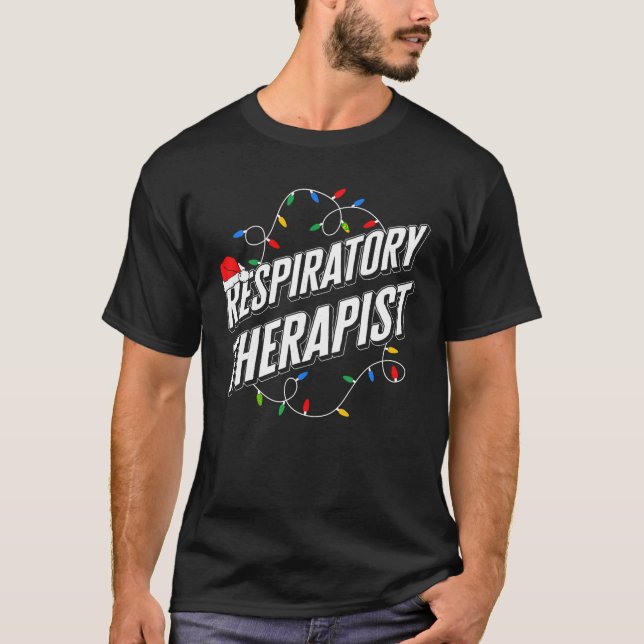Christmas Respiratory Therapist Light Lung Doctor  T-Shirt (Front)