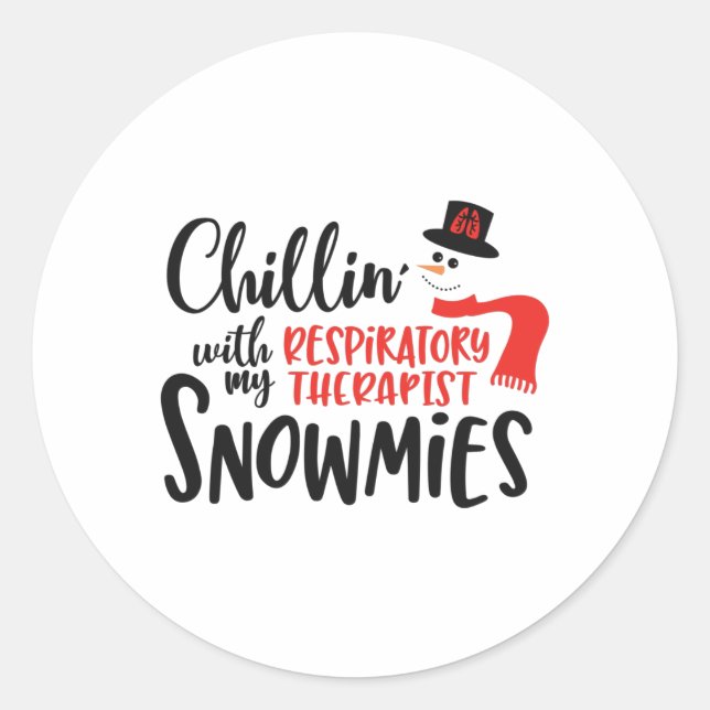 Christmas Respiratory therapist, therapy Classic Round Sticker (Front)