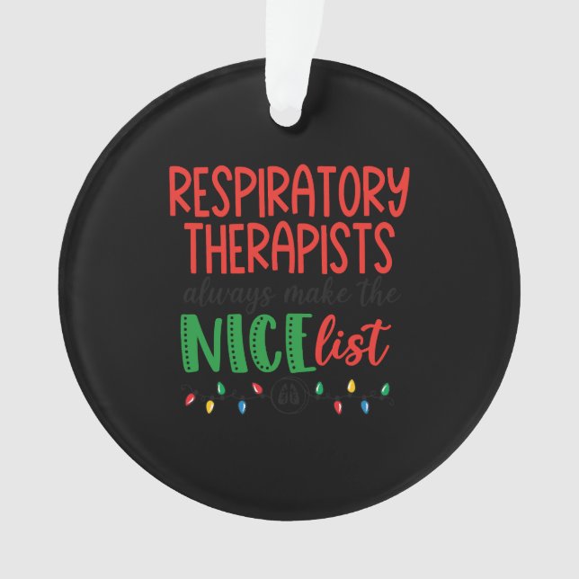 Christmas Respiratory therapist, therapy  Ornament (Front)
