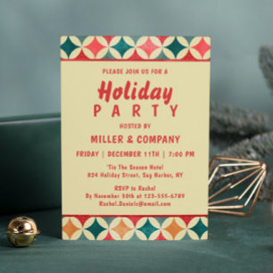 Christmas Retro Chic Corporate Christmas Party Invitation