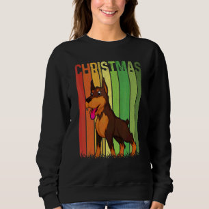 Christmas Retro Dobermann Dog Group Matching Xmas Sweatshirt