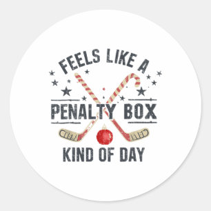 Christmas Retro Feels Like A Penalty Box Kind Of D Classic Round Sticker
