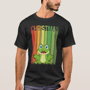 Christmas Retro Frog Cute Group Matching Xmas Holi T-Shirt