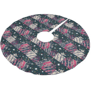 Christmas retro gift colourful brushed polyester tree skirt